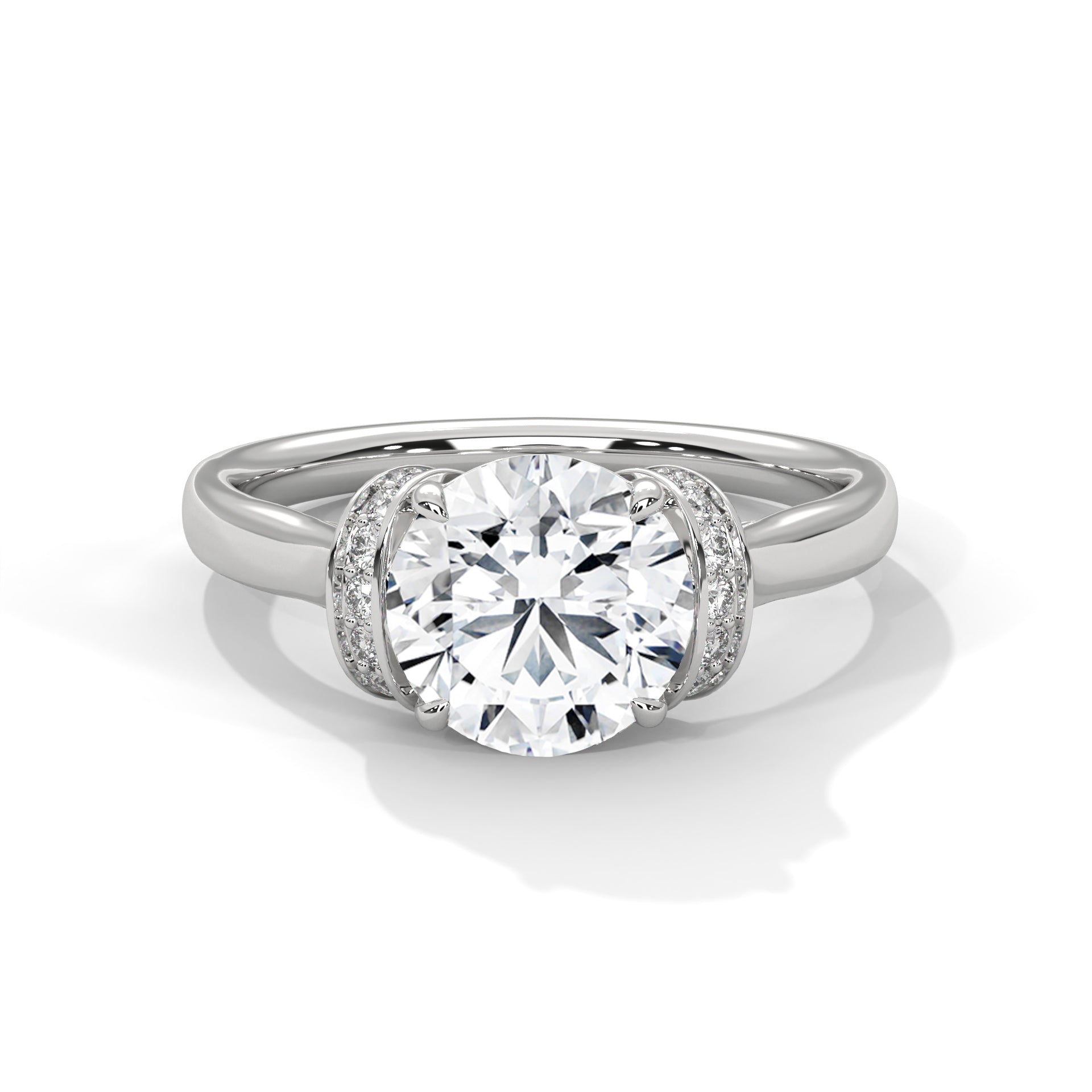 Graceful Embrace 1CT Round Lab-Grown Diamond Engagement Ring | 1.11 CTW